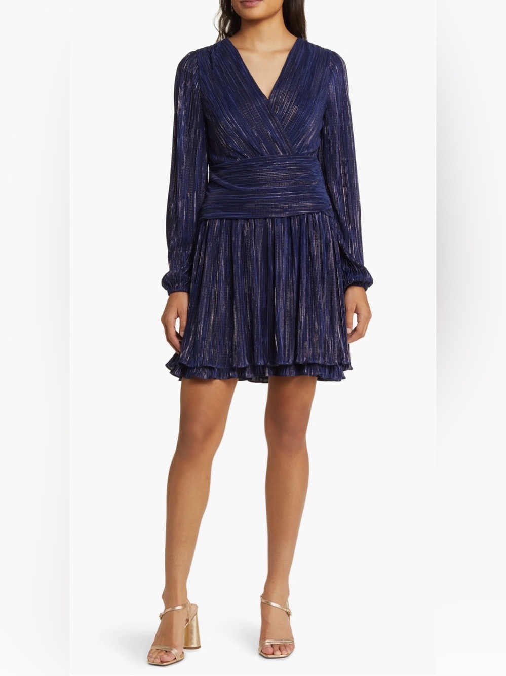 Lilly Pulitzer jessamie Navy Metallic Long-Sleeve Dress 8